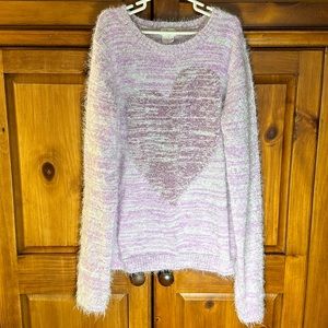 Circo Girls Long Sleeve Purple Valentine’s Day Heart Sweater